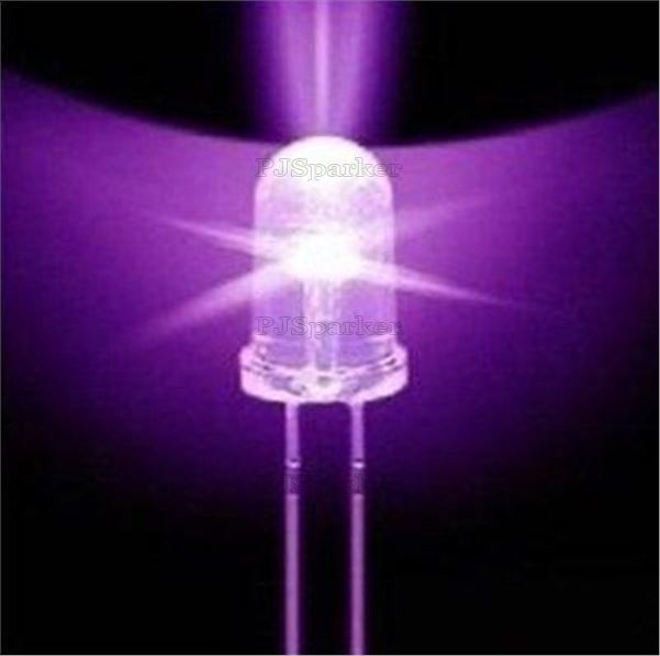 50pcs Ultra Violet Led Purple Lamp 390 395nm Uv Light F5 5mm Round 50pcs Ultra Violet Led Purple Lamp 390 395nm Uv Light F5 5mm Round New Ic
