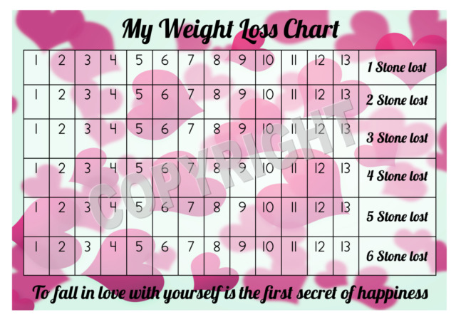 A4 Weight Loss Chart - 6 Stone - 1 Sheet of Stickers ...