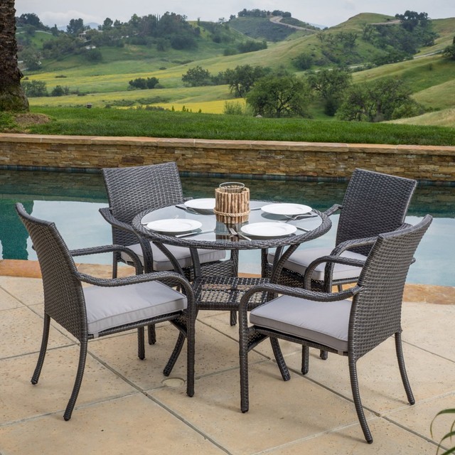 Christopher Knight Home San Pico 5 Piece Wicker Patio Dining Set Best Ing Home Lakeside 5 Piece Wicker Patio Dining Set Gray