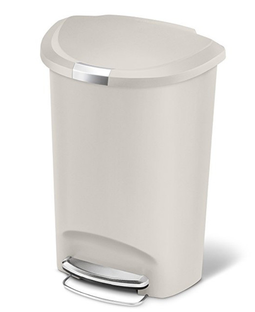Simplehuman Semi Round Step Trash Can Stone Plastic 50 L 13 Gal Simplehuman Semi Round Step Trash Can Stone Plastic 50 L 13 Gal