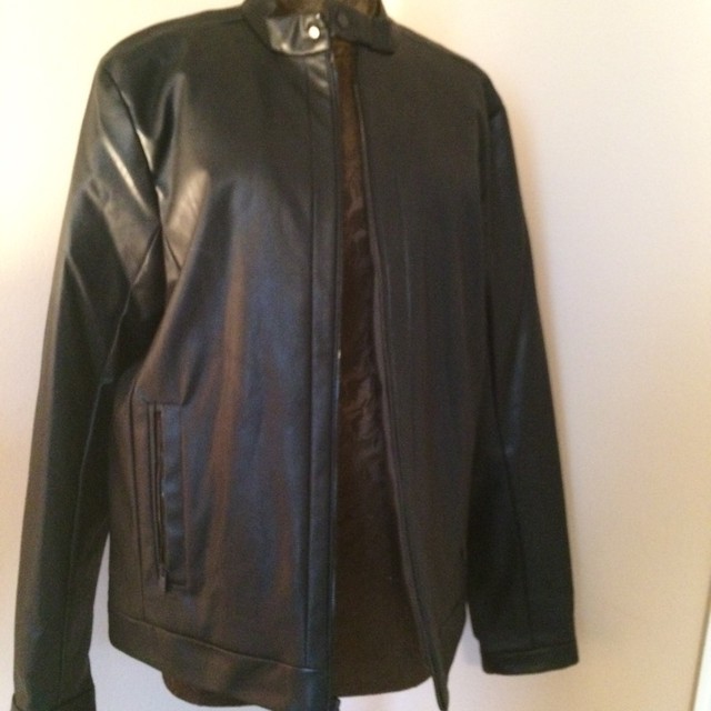 Calvin Klein Men S Faux Leather Perforated Moto Jacket Choose Sz Men S Calvin Klein Faux Leather Jacket Large Nwt
