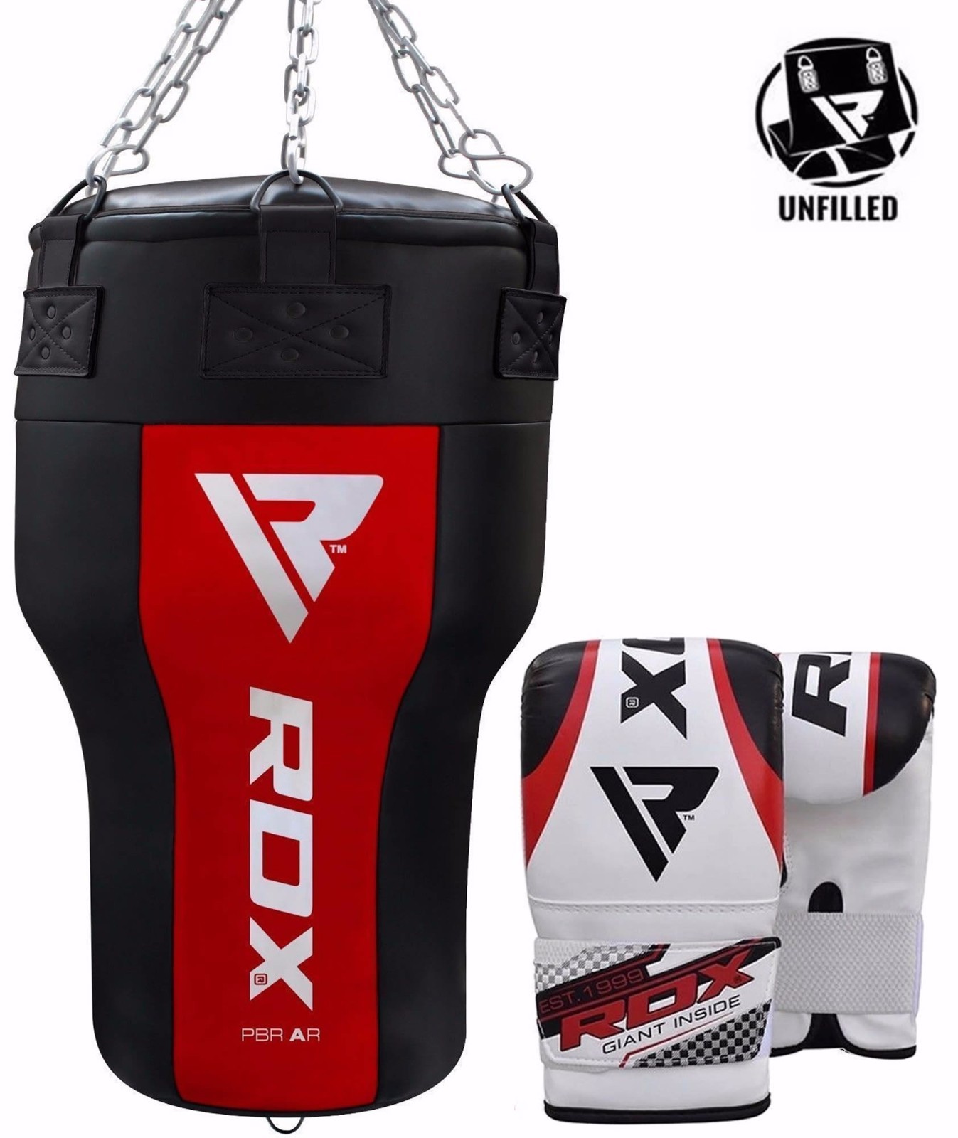 Rdx Red Punching Bag Boxing Gloves Punch Mma Training Mitts Chain Picture 1 Of 7
