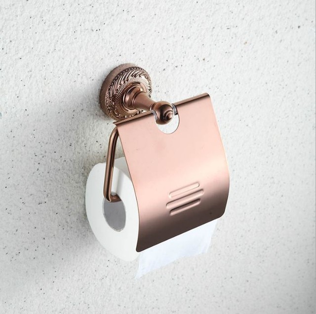 Rose Gold Antique Paper Holder Wall Mounted Toilet Tissue Rack Rose Gold Antique Paper Holder Wall Mounted Toilet Tissue Rack Bathroom Br