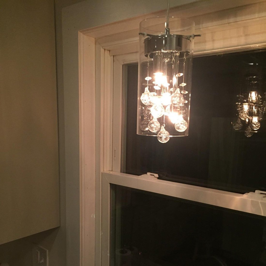 Truelite Modern G9 Glass Pendant Crystal Hanging Light Fixture