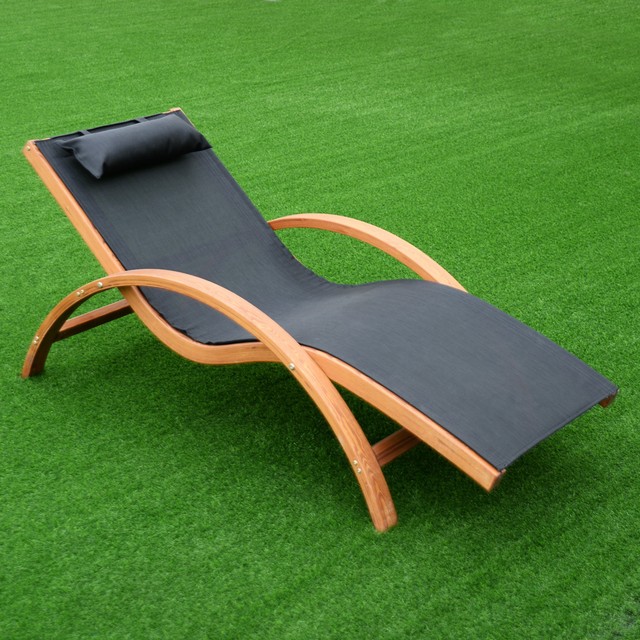 Giantex Lounge Chair Larch Wood Beach Yard Patio Camping Lounger W Lounge Chair Larch Wood Beach Yard Patio Camping Lounger W Headrest New