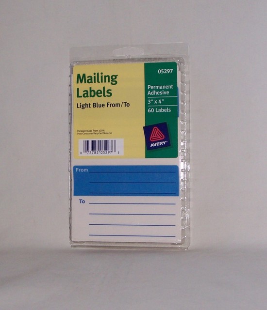 blue mailing labels