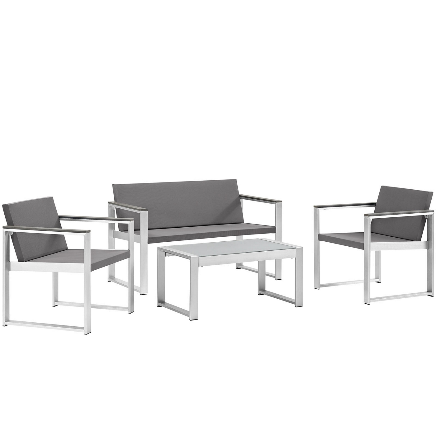 Modway Triumph Aluminum 4 Piece Sectional Patio Conversation Set Picture 1 Of 2
