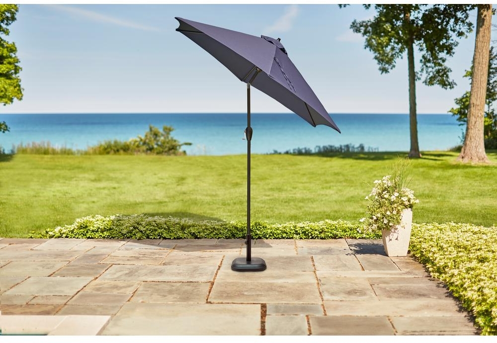 Hampton Bay 9 In Aluminum Patio Umbrella Midnight Tilt Outside Hampton Bay 9 In Aluminum Patio Umbrella Midnight Tilt Outside Backyard Shade