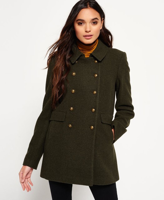 Womens Lined Pea Coat Reefer Jacket In Camel Wool Cashmere Blend Military Pea Coat Burberry