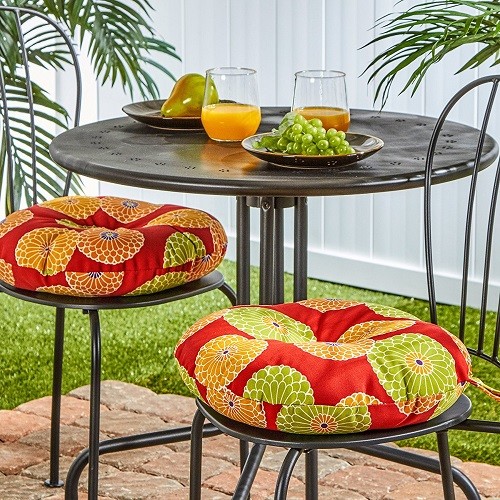 Outdoor Chair Cushion Red 15 Inches Round Garden Patio Furniture Outdoor Chair Cushion Red 15 Inches Round Garden Patio Furniture Set Of 2 Ebay