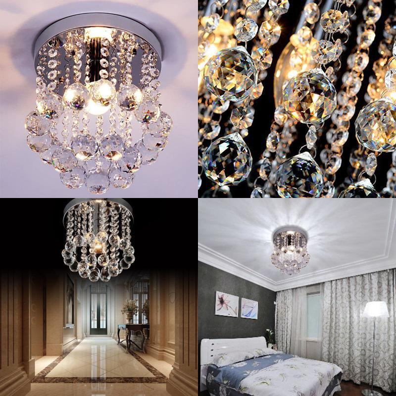 Pendant Ceiling Lamp Crystal Ball Fixture Light Chandelier Flush Picture 1 Of 12