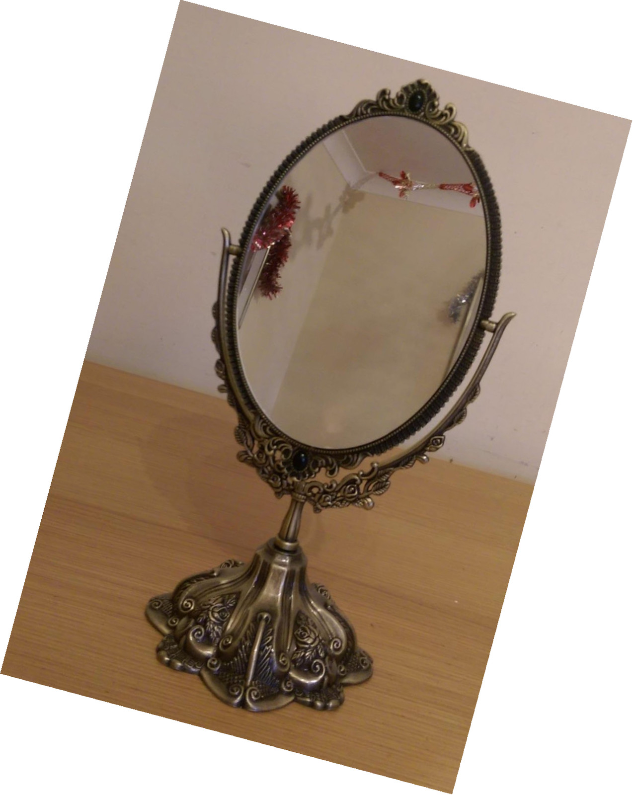 Richblue Antique Two Sided Swivel Oval Desktop Vanity Makeup Mirror 5