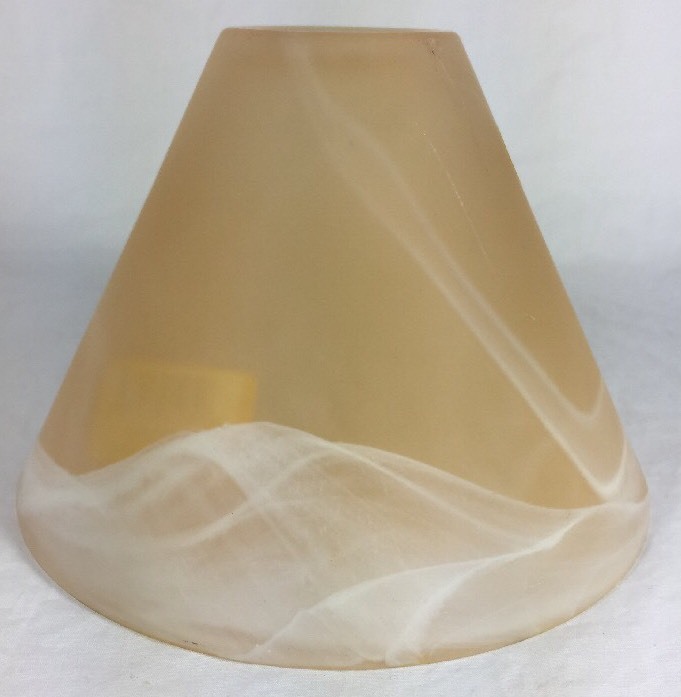 Pre Owned Italian Amber Albaster Cone Mini Pendant Art Glass 1 Lamp Picture 1 Of 12