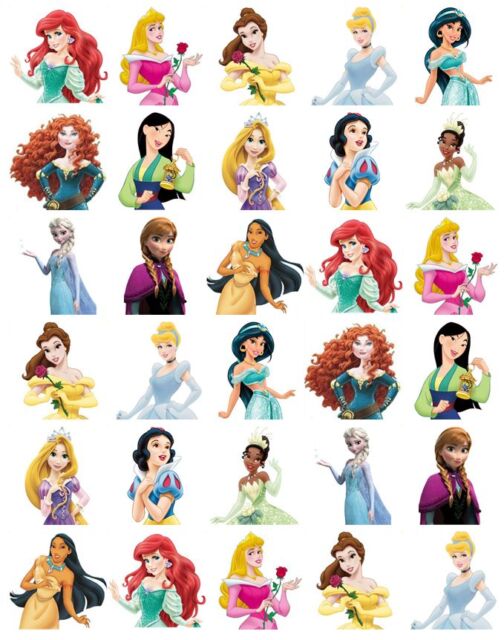 30 X Disney Princess Half Body Stand up Edible Cupcake Toppers Fairy ...