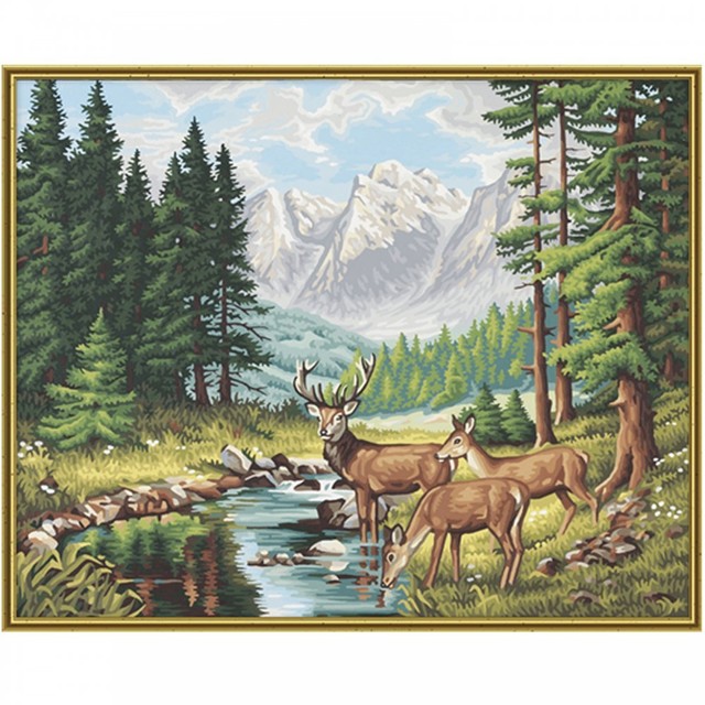 Schipper Premium Paint By Numbers Peaceful Mountain Landscape Schipper Premium Paint By Numbers Peaceful Mountain Landscape