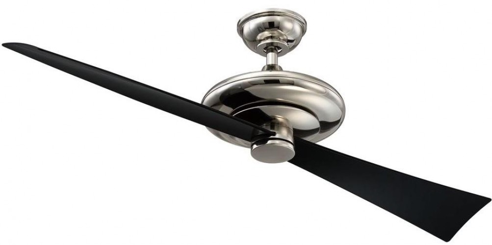 Hampton Bay Tetia 52 In Polished Nickel Ceiling Fan 2 Black Blades Picture 1 Of 6