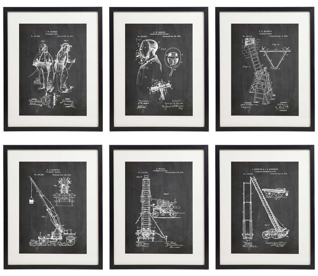 Idiopix Firefighter 01 Patent Wall Decor Chalkboard Art Print Set Of Idiopix Firefighter 01 Patent Wall Decor Chalkboard Art Print Set Of 6 Prints