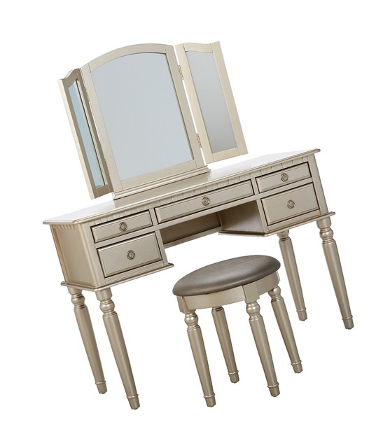 Bobkona St Croix Vanity Set Ideas Bobkona F4079 St Croix Collection Vanity Set With Stool Silver