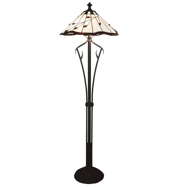 Loxton Lighting Ruby Leaf Twig Floor Lamp In Red Mt20fl Mt20fl Ruby Leaf Stained Glass Floor Lamp