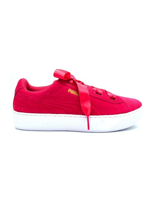 PUMA SNEAKERS VIKKY PLATFORM RIBBON ROSA BIANCO 364979 02 PUMA SNEAKERS VIKKY PLATFORM RIBBON ROSA BIANCO 364979 02