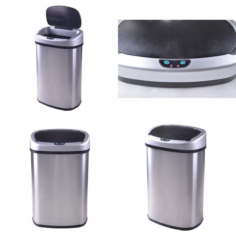 Garbage Can Stainless Steel Trash Sensor Hands Kitchen Motion Office Picture 1 Of 12
