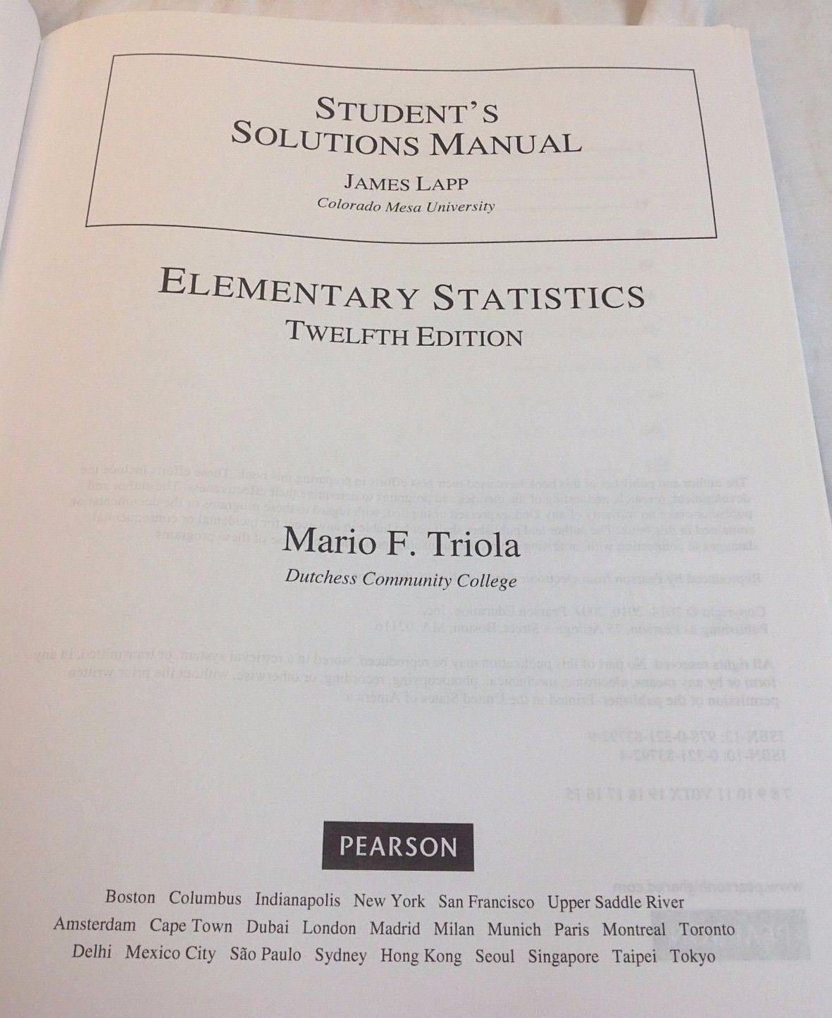 Triola Solution Manual Statistics Triola Solution Manual Statistics