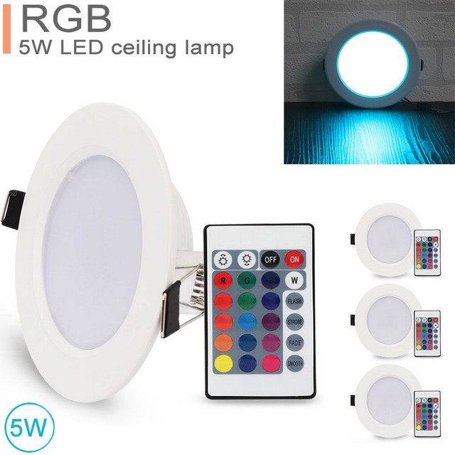 4pcs 5w Rgb Led Panel Down Light Recessed Ceiling Lamp Bulb Remote 4pcs 5w Rgb Led Panel Down Light Recessed Ceiling Lamp Bulb Remote Control Us