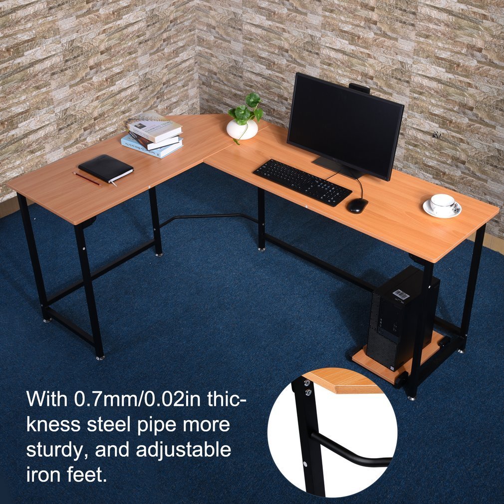 Icoco L Shaped Corner Computer Desk Pc Laptop Table Workstation Icoco L Shaped Corner Computer Desk Pc Laptop Table Workstation Office Home Sy Wooden Ebay