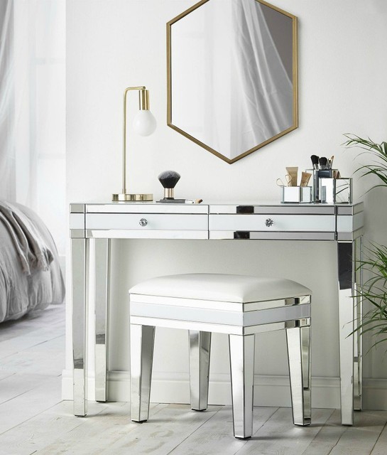 Mirrored Console Dressing Table Silver Mirror Modern Venetian Mirrored Console Dressing Table Silver Mirror Modern Venetian Bedroom Furniture
