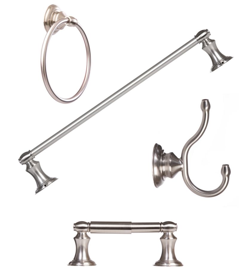 Arista Brushed Nickel 4 Piece Highlander Series Decorative Bathroom Picture 1 Of 2