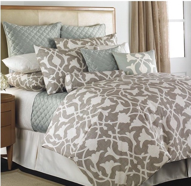 Barbara Barry Poetical Silver Queen Duvet Cover 100 Cotton Barbara Barry Poetical Queen Duvet Cover In Silver Fl Pattern