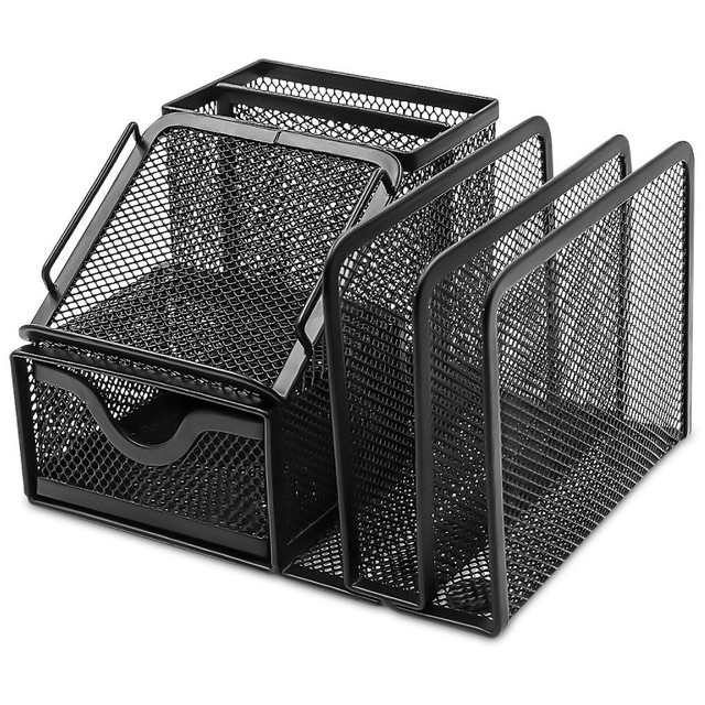 Plemo Mesh Desk Organizer Office Supplies Caddy With 6 Compartments Plemo Mesh Desk Organizer Office Supplies Caddy With 6 Compartments Drawer Pen