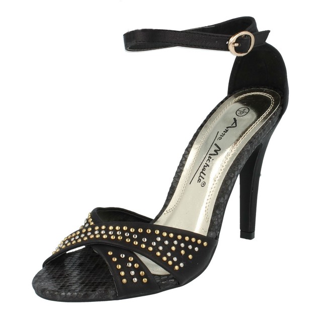 Anne Michelle l3r391 da donna nero tacco alto sandalo con cinturino alla Anne Michelle l3r391 da donna nero tacco alto sandalo con cinturino alla