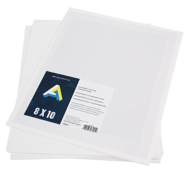 12 pack 8 x10 canvas panels blank cotton stretched mounted artist