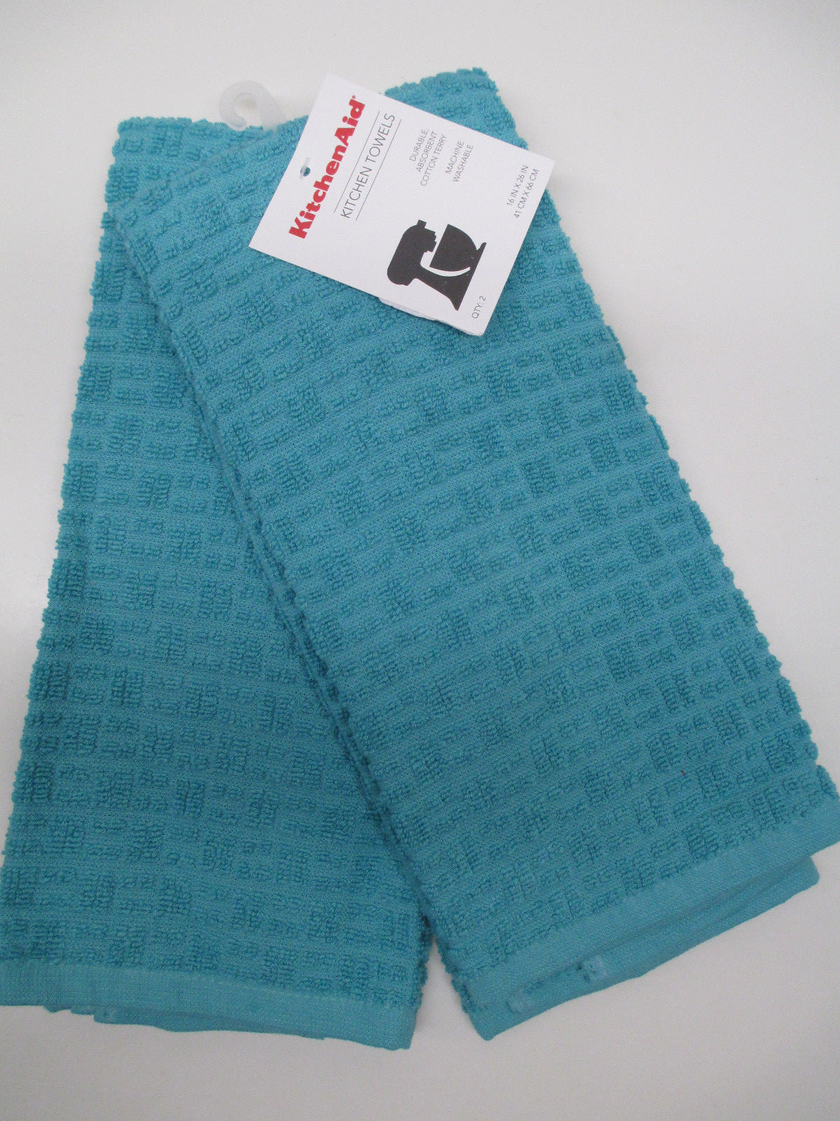 Kitchenaid 2 Pack 100 Cotton Terry Kitchen Dish Towels Turquoise Picture 2 Of