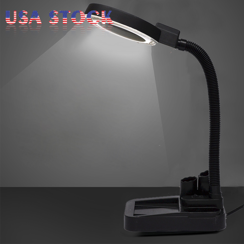 5x 10x Desktop Gooseneck Magnifying 40 Led Lamp Magnifier Desk Picture 1 Of 7
