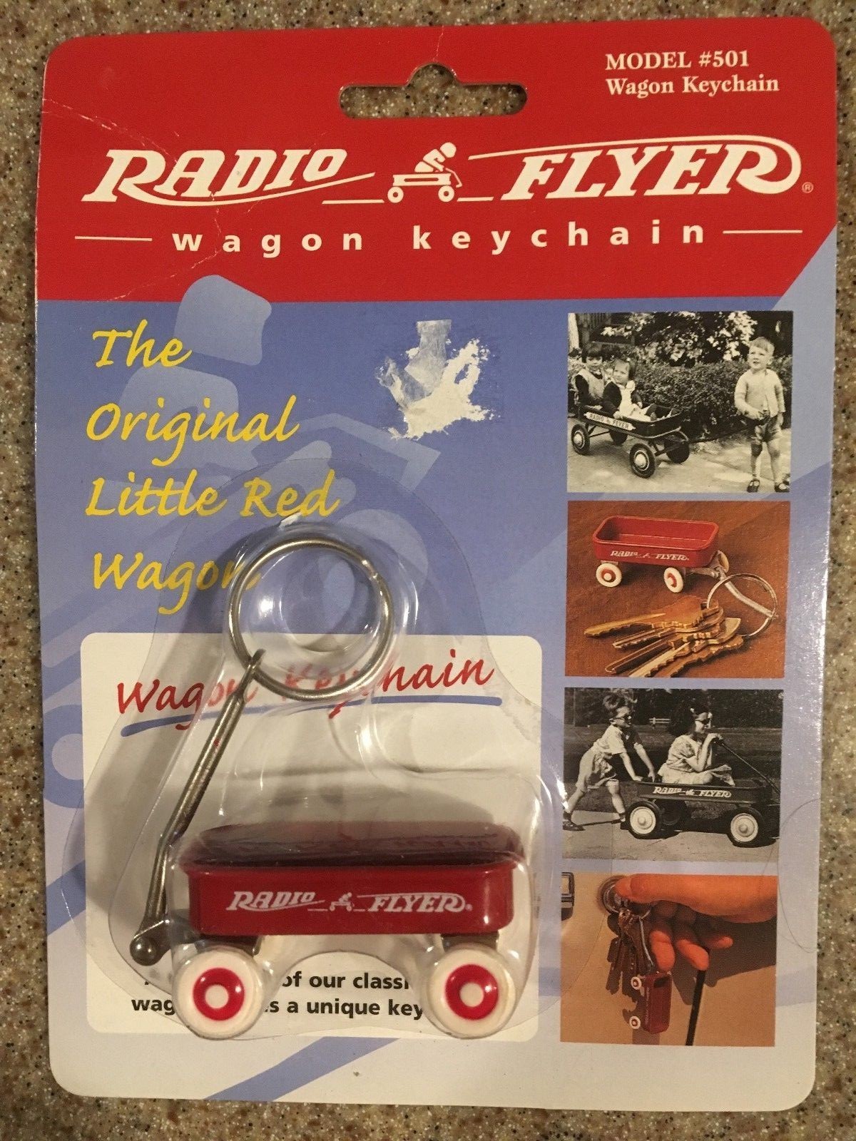1996 the original radio flyer little red wagon keychain miniature radio flyer wagon keychain
