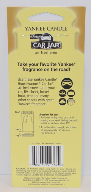 Yankee Candle Meyer Lemon Classic Car Jar Air Freshener Set of 6 ... Yankee Candle Meyer Lemon Classic Car Jar Air Freshener Set of 6 ...