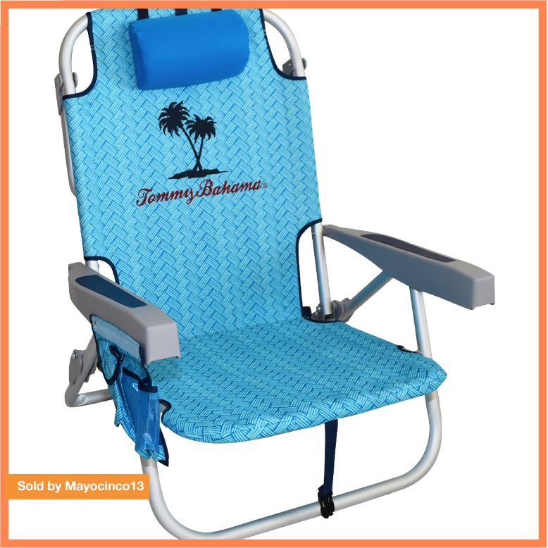 Tommy Bahama Backpack Beach Chair Blue Palm Picture 1 Of
