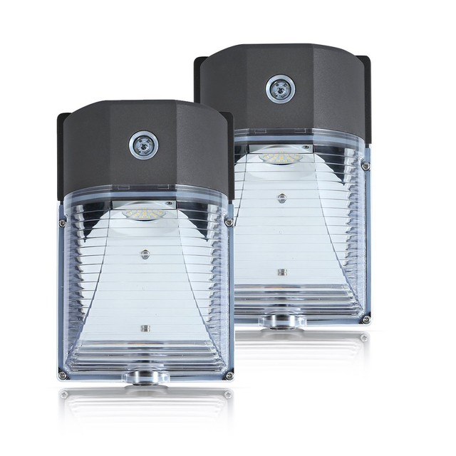 2 Outdoor Led Wall Mount Yard Security Light 26w Lighting Dusk To Timeled 26w Dusk To Dawn Led Wall Pack Photocell Outdoor Mount Light