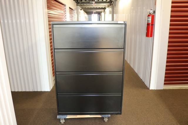 Metal 4 Drawer Lateral File Cabinet Office Furniture Ebay National Office Furniture Waveworks 4 Drawer Lateral File Cabinet In Black Metal