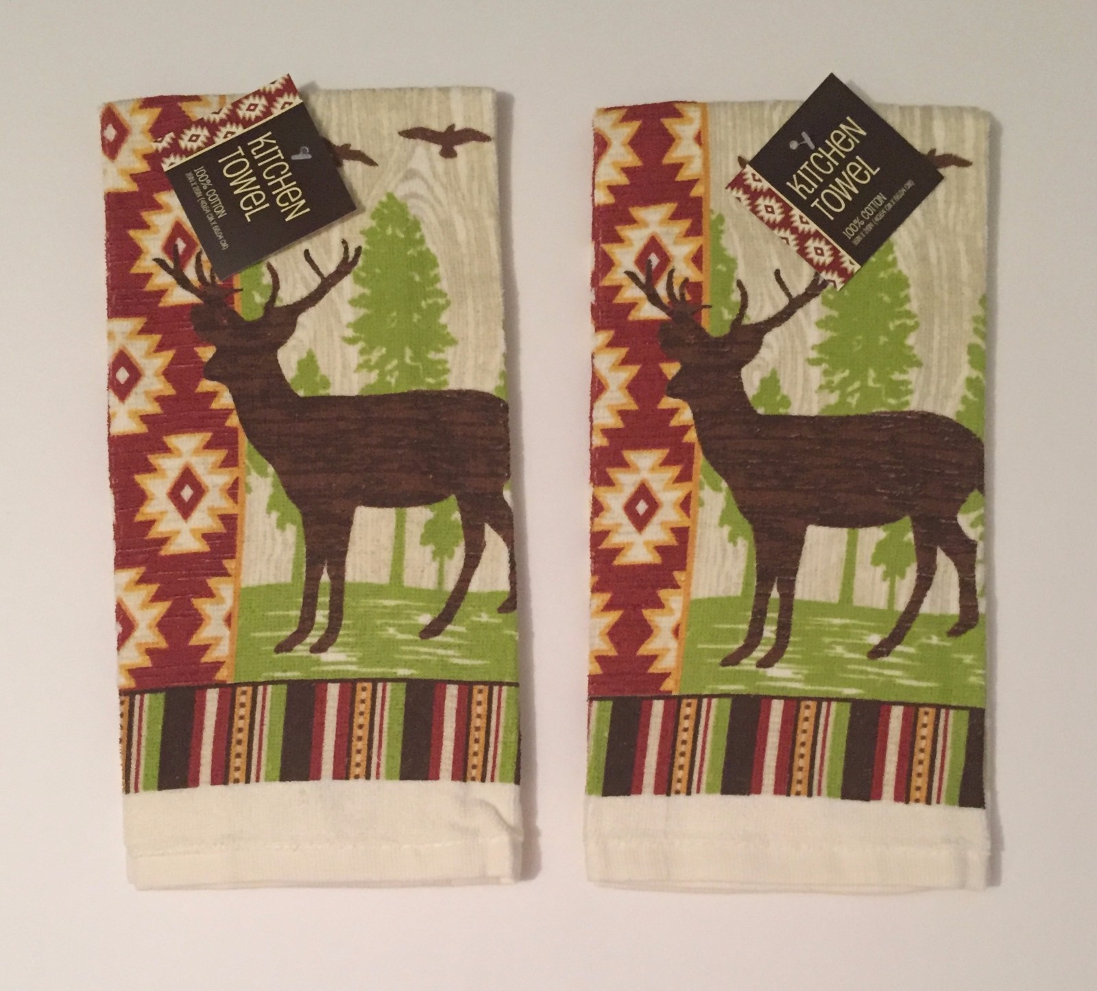 Ritz Woodland Kitchen Dish Towels Set Of 2 Buck Deer Picture 1 Of 2