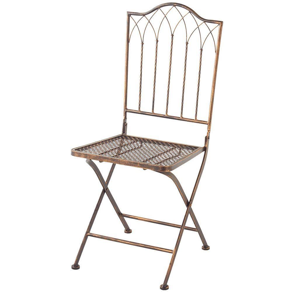 Outdoor Furniture Yard Garden Sundry Antique Bronze Metal Folding Picture 1 Of 2