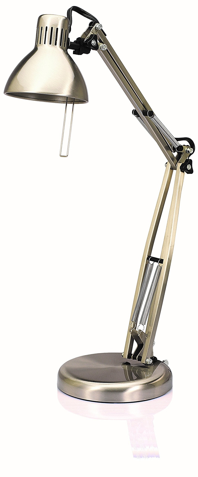 V Light Metal Halogen Swing Arm Task Desk Lamp Model Vs407sn Satin Picture 1 Of 2