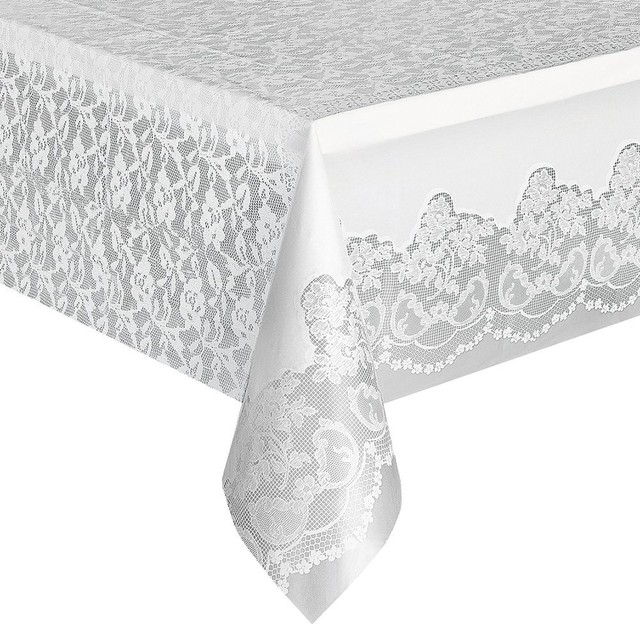 White Lace Plastic Tablecloth 9ft X 4 5ft Ebay Plastic White Lace Tablecloth 9ft X 4 5ft Table Cover Disposable Decorative Part