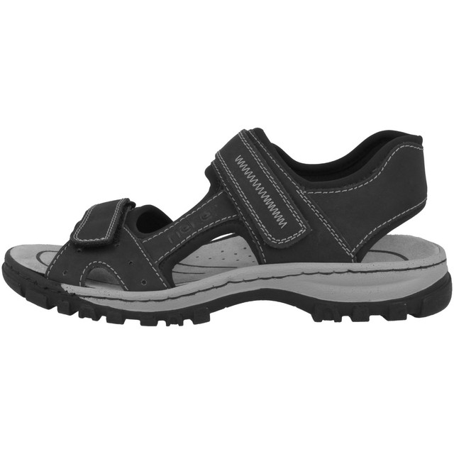 Rieker oilybukscuba Scarpe Uomo Sandali ANTISTRESS col tacco alto BLACK Rieker oilybukscuba Scarpe Uomo Sandali ANTISTRESS col tacco alto BLACK
