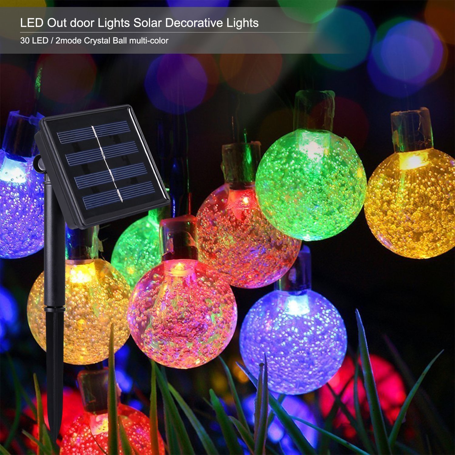 Outdoor Solar Power Decorative String Lights Costech 30 Led 20ft Picture 1 Of 7