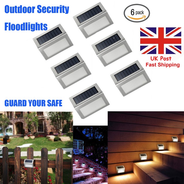 6pcs Led Fence Step Pathway Solar Powered Wall Lights Deck Garden 6pcs Led Fence Step Pathway Solar Powered Wall Lights Deck Garden Lighting Lamps
