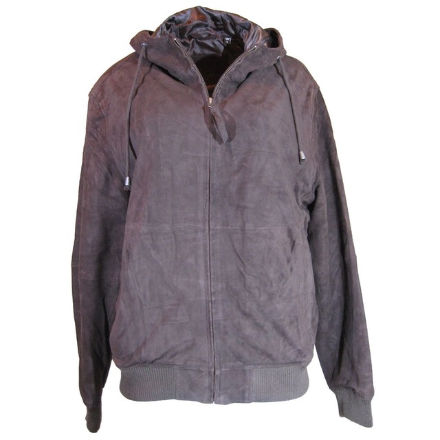 Murano Men S Suede Leather Jacket With Hood Size L 395 Murano Men S Suede Leather Jacket With Hood