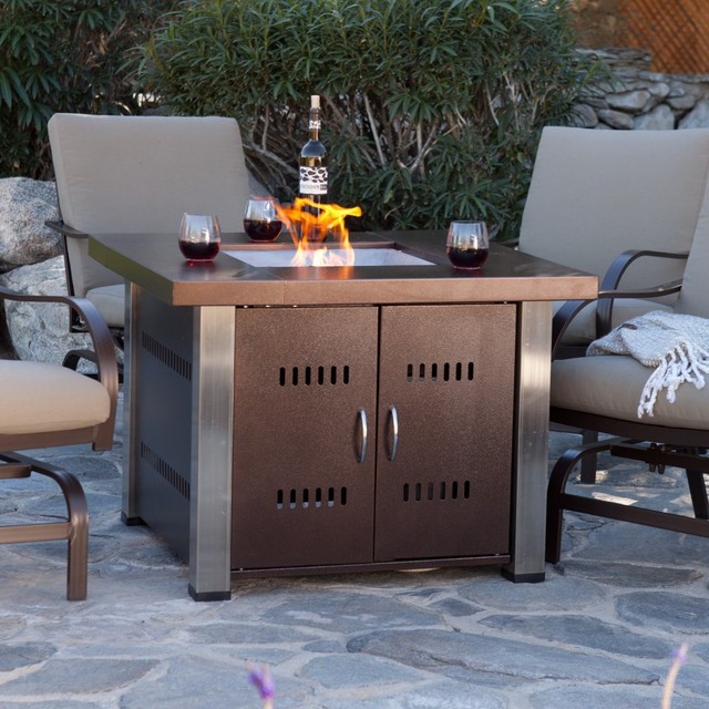 Az Patio Heaters Fire Pit Propane In Two Tone Hammered Bronze And Az Heater Propane Antique Bronze And Stainless Steel Fire Pit